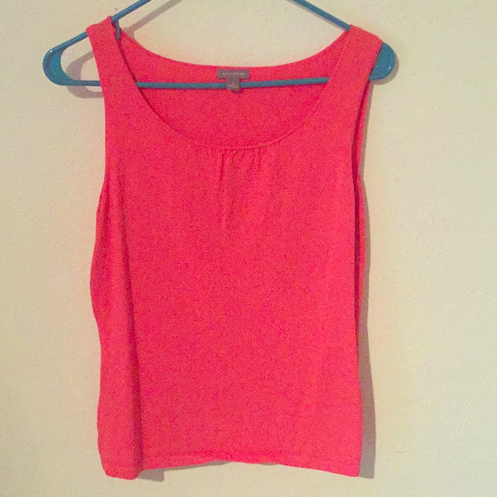 Sleeveless, coral Ann Taylor work blouse